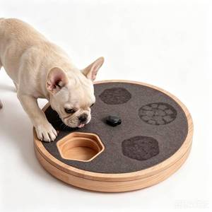 lot 9200 image: Pozmrtsr Dog Nail Scratch Board with Treat Box, Dog Scratch Pad for Nails, Rubberwood Adjustable Dog Nail File Toy for Stress-Free Grooming, Treat Scratch Puzzle, Large Size, Natural Wood Color