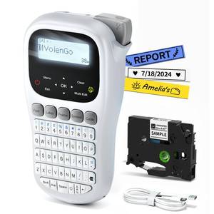 lot 9217 image: VolenGo Label Maker Machine with Tape, Label Maker Waterproof Labels 12mm Laminated, Handheld Backlit Labeler Machine, H1100 Portable Labeling Machine for Office Home Use