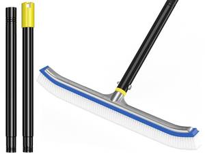 lot 10254 image: Pool Brush with Pole 6ft, Pool Brush Head for Above Ground, Inground Pools, 18 Cleaning Scrubber Tools for Swimming Pool, Pool Cleaning Kit and Pole, Metal Long Handle, Nylon Bristles