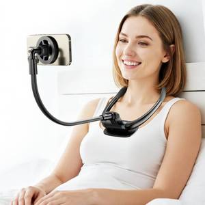 lot 10255 image: LenTok Magnetic Neck Phone Holder for Reading in Bed, One-Hand Operation Comfortable Lazy Cell Phone Mount for iPhone, Around Neck for Video Recording Watch Movies