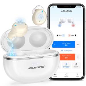 lot 10269 image: ABLEGRID Rechargeable OTC Hearing Aids for Seniors Adults, In-Ear Touch Control Nano Hearing Aid with Noise Cancelling, App-Enhanced Gain, for Mild to Moderate Hearing Loss