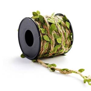 lot 10271 image: 33 feet Natural Twine Green Leaf Jute 3ply 2MM Rope Hemp Burlap Ribbon String Heavy Duty Hanging Gardening Decoration or for Arts and Crafts