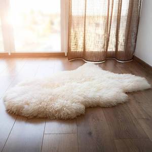 lot 10280 image: WaySoft New Zealand Sheepskin Area Rug �� Genuine Fluffy Wool, Multiple Sizes, Bedroom or Living Room Decor(2ft x 3ft,Ivory)