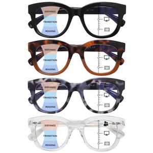 lot 10289 image: fadbon Progressive Multifocus Reading Glasses for Women,Blue Light Blocking Computer Readers with Spring Hinge(4 Pack Mix 2,1.25,x)