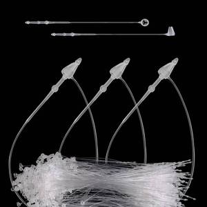 lot 10306 image: 1000Pcs Hang Prices Tag Fasteners, 5 Inch Snap Lock Pins Plastic Tags for Clothing Mark Shoe Bag Jewelry Security Loop Fasteners Retail Store Supplies (Clear)