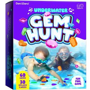 lot 10315 image: Dan&Darci Pool Gem Hunt Diving Game for Kids - Pools Toys for Kid Ages 6 7 8 9 10 11 12 Year Old - Water Games Swimming Dive Toy - Gifts for Girls, Boy Ages 6-8, 8-12, Summer Fun