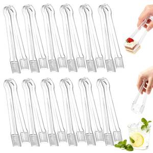 lot 10318 image: Perusiaw 10Pcs Clear Plastic Serving Tongs, 6.3 Inches Small Disposable