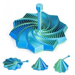 lot 10320 image: KEZPO 3D Printed Expandable Fidget Star with Reinforced Handle��Blue-Green��