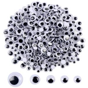 lot 10328 image: DECORA 500 Pieces 6mm -12mm Black Wiggle Googly Eyes with Self-Adhesive for Crafts Decorations