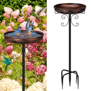 lot 11651 image: Daoeny 35In Metal Bird Bath for Outside, Vintage Freestanding Birdbaths & Birdfeeder, Bird Baths Feeder Bowl for Outdoors Garden Patio Yard Lawn Decor, Upgraded 5-Pronged Base (Antique Bronze)
