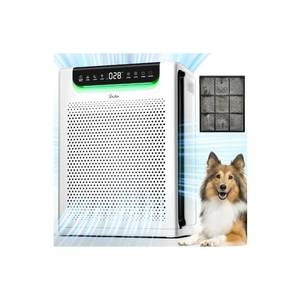 lot 11665 image: Air Purifiers for Home Large Room, Cover Up to 2600 Ft� with Washable Filters, Powerful Turbo Mode, PM2.5 Air Quality Display, 22dB Sleep Mode, Air Cleaner for Pets Hair,HAP607, White