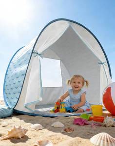 lot 11668 image: Pop-Up Baby Beach Tent UPF 50 with Mosquito Net, Rear Vent, Sand Pockets