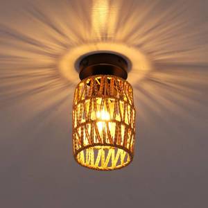 lot 11701 image: Volcode 12V Boho Rattan Ceiling Light Fixture with OnOff Switch (Bulb Included), Rustic Hand Woven Chandelier Light Fixture, RV Farmhouse Flush Mount Fixture for Boat, Motorhome, Trailer, Camper