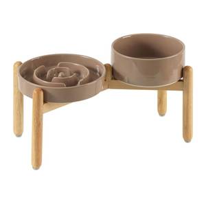 lot 11704 image: Havniva Elevated Slow Feeder Dog Bowls, 7.3 in Ceramic Slow Feeder Bowl Set