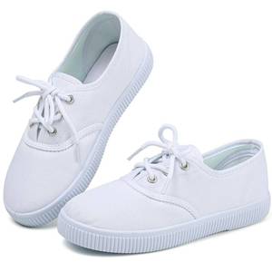 lot 12142 image: Chaoslook Kids White Canvas Shoes Walking Running Sneakers Big Kids 3