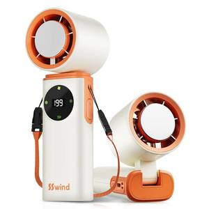 lot 12150 image: SSWind 6000mAh Portable Handheld Fan with Ice Cooling, 199 Levels Stepless Speed, 20H Long Battery Life, 20000RPM Turbo Fan Rechargeable Personal Mini Fan for Travel, Outdoor, Makeup