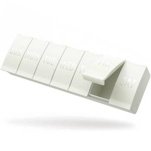 lot 12151 image: Barhon Large Weekly Pill Organizer, Big Vitamin Organizer Case for 7 Day, Travel Medicine Pill Box to Hold Various Supplements and Fish Oil, Beige