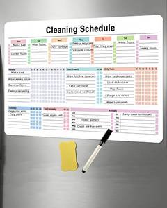 lot 12152 image: 3Pack Cleaning Checklist Dry Erase Magnetic Whiteboard for Refrigerator Chore Chart for Adults - Household Management Command Center for Fridge to Streamline Chores, Schedules & Grocery Lists