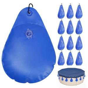 lot 12157 image: IFOYO 12 PCS Pool Cover Water Weights Bag with Hooks, Thick PVC Water Weight for Above Ground Pool Cover, Antifreezing Winter Weights Bags for Closing Pools Tarp, Leakproof Swimming Covers Hanging Bag