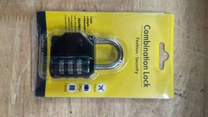 lot 12163 image: Combination Lock 3-inch Padlock 4 Digit Lock for Locker School and Gym Locker,Toolbox,Fence,Cabinet, Storage (BLACK)