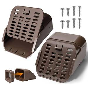 lot 12176 image: 2x3 & 3x4 Type A Gutter Downspout Extensions, Removable Gutter Cover, Downspouts Diverter, Gutter Splash Guard, Outlet Filter & Leaf Guard, Fit for 2x3 and 3x4 Type-A Downspout (2Pack, Brown)
