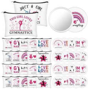 lot 12189 image: 20 Sets Gymnastics Gifts for Women Gymnastics Makeup Bags Compact Mirrors