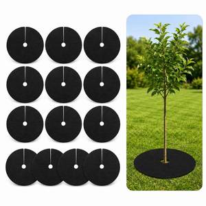 lot 12207 image: MAQIHAN 13 PCS Tree Ring Mulch Mat - Root Barrier Tree Protectors
