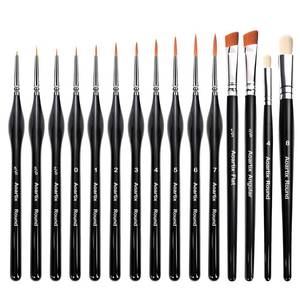 lot 12210 image: Miniature Brushes, Aoartix 15 Pcs Dry Detail Paint Brush, Triangular Handle