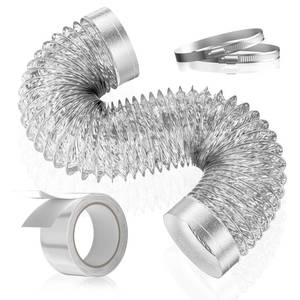 lot 12215 image: HOOMESUN Dryer Vent Hose 4 Inch 3FT Heavy Duty Flexible Exhaust Duct Hose, Thick 6-Ply Aluminum Foil Insulated Ducting for Tight Space, HVAC Ducting Kit with 2 Clamps and 1 Tape