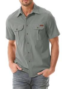 lot 12226 image: Zyvrenix Mens Outdoor Short Sleeve Button Down Shirts with Pocket Green XL