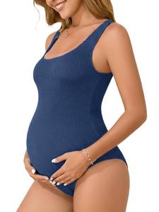 lot 12230 image: Summer Mae Seamless Maternity One Piece Swimsuit One Size Fits S-XL Blue