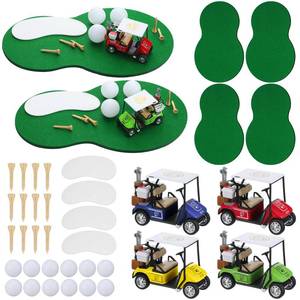 lot 12237 image: Glimin 36 Pcs Golf Table Centerpiece Decorations with 4 Mini Golf Cart Toy Bulk 32 Practice Ball Green Grass Mats Tees Golfing Themed Party Decor for Sport Themed Birthday Party Baby Shower Supplies