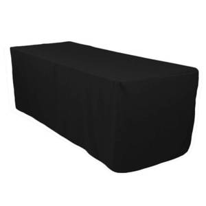 lot 12242 image: Surmente Black Table Cloths for 6 Foot Rectangle Tables, 30x72 Inch