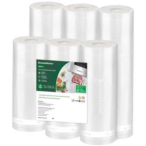 lot 12243 image: Bonsenkitchen Vacuum Sealer Rolls bags, 3 Rolls 11x 20 3 Rolls 8x 20