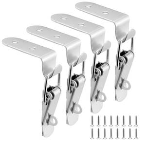 lot 12245 image: ZIUZI 4PCS 90-Degree Angle Latch, Stainless Steel Corner Latch with Keyhole