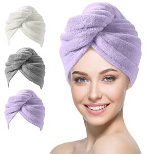 lot 12249 image: YFONG Larger Microfiber Hair Towel Wrap for Women, Purple, 30 X 10.2