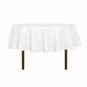 lot 19285 image: sancua White Round Tablecloth 60 Inch Diameter for 20-48 Inch Tables