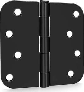 lot 20002 image: Goldenwarm 24 Pack Black Matte, Heavy Duty 4in x 4in Door Hinges with 58 Radius Corners