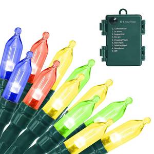 lot 20004 image: ASENEK Christmas Light, 33ft 100 LED Outdoor String Light with Timer & 8 Modes, 3AA Battery Operated Waterproof String Light for Outdoor and Indoor D�cor �� Multicolor