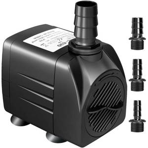 lot 20010 image: GROWNEER 550GPH Submersible Pump 30W Fountain Water Pump, 2000LH, with 7.2ft High Lift, 3 Nozzles for Aquarium, Fish Tank, Pond, Hydroponics, Statuary, Pool