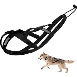 lot 20013 image: Dog Pulling Harness (M, Black) Reflective X-Back Harness for Sledding Exercise, Canicross Scootering, Bikejoring, Skijoring, Fit for French Bulldog Dogs, Small Husky, Small Shiba Inu (17��33 pounds)