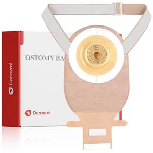 lot 20017 image: 10 PCS Colostomy Bags Convex Ostomy Bag, One-Piece Ostomy Drain Pouches with A Belt for Irregular Stoma Uneven Wrinkled Skin, Max 45mm