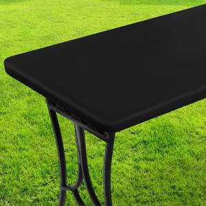 lot 20023 image: BOUBONI 1 Piece Picnic Table Cover with Elastic Vinyl Camping Tablecloth Flannel Backing Picnic Table Cloths for 6 Foot Tables Indoor Outdoor (72x30 inch, Black)