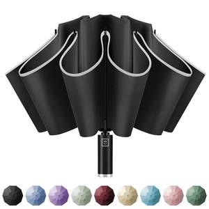 lot 20031 image: Yoobure Inverted Windproof Travel Umbrella - Automatic Umbrellas for Rain, Compact Folding with Reflective Stripe, Portable Large for Backpack, Lightweight with Sun UV Protection