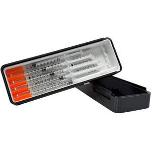 lot 20039 image: Chameleon Studios 5-Slot Prefilled Syringe Storage Case for 1 mL Syringes �� Compact Hard-Shell Travel Organizer, Discreet Design (Case Only) (BlackGray)