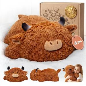 lot 20059 image: Mewaii Weighted Stuffed Animals Highland Cow Plush, 4 lb, 23in