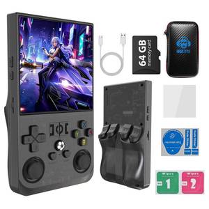 lot 20065 image: R36MAX 4000mAh Portable Rechargeable Handheld Retro Game Console,Handheld Retro Game Console with 64G TF Car,4.0-inch Screen,FeminineMasculine Colors Easy Install for Travelers,Black