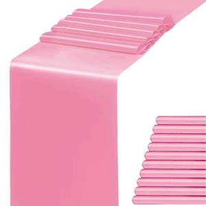 lot 20075 image: Pack of 10 Satin Pink Table Runners 12 x 108 Inches - WENSINL Light Pink Table Runner for Party Wedding Birthday Anniversary Banquet Baby Shower Engagement Dining Room Decorations