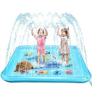 lot 20076 image: Growsland Splash Pad for Toddlers, Outdoor Sprinkler for Kids, 67 Summer Water Toys Inflatable Wading Baby Pool Fun Gifts for 3 4 5 6 7 8 9 Years Old Boy Girl Backyard Garden Outdoor Games (Used)