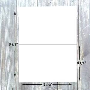 lot 20098 image: Hamilco White Cardstock Paper for A2 Tent Cards �� 4.25 x 5.5, 80 lb Cover, Blank Folded Place, Greeting & Invitation Cards, 100 Pack